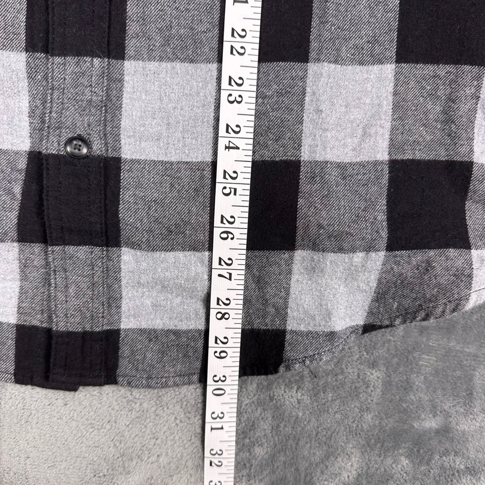 NWT Sonoma Mens Heavyweight Overshirt Black Grey Plaid Flannel Shirt S - Picture 8 of 9